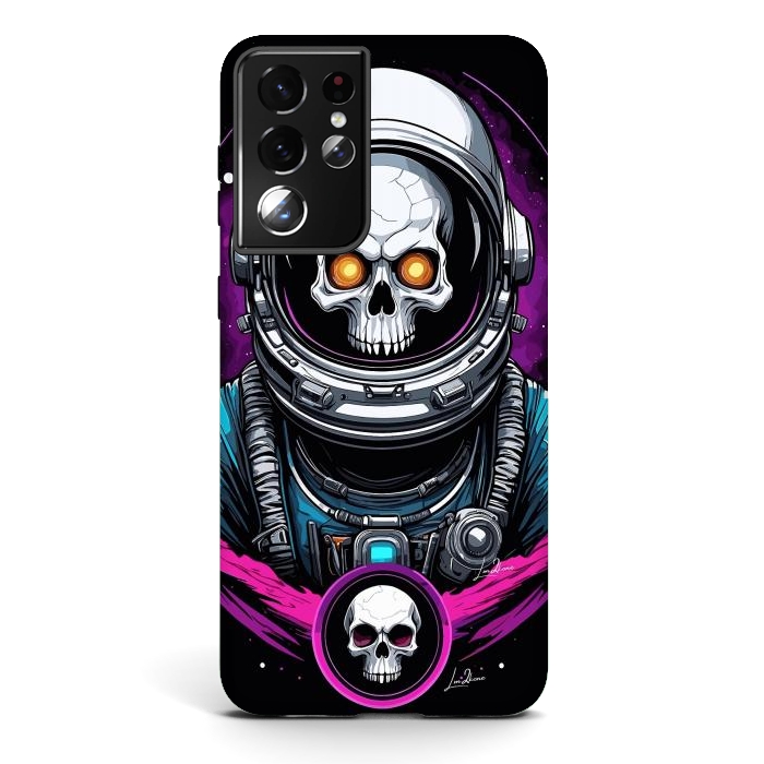 Galaxy S21 ultra StrongFit Astronaut Skull Space by LM2Kone