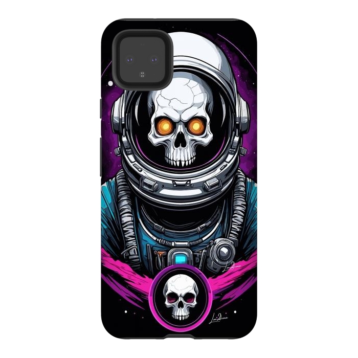 Pixel 4XL StrongFit Astronaut Skull Space by LM2Kone