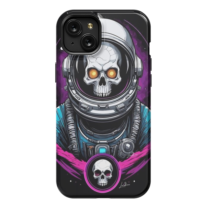 iPhone 15 Plus StrongFit Astronaut Skull Space by LM2Kone