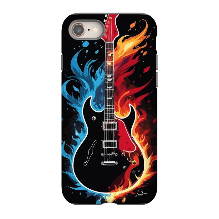 iPhone 8 StrongFit Epic Blazing Guitar by LM2Kone