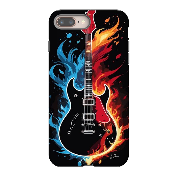 iPhone 8 plus StrongFit Epic Blazing Guitar by LM2Kone