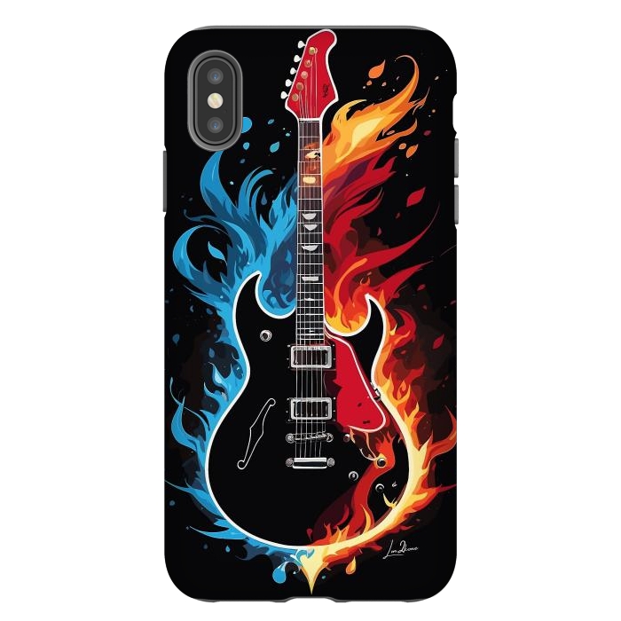 iPhone Xs Max StrongFit Epic Blazing Guitar by LM2Kone