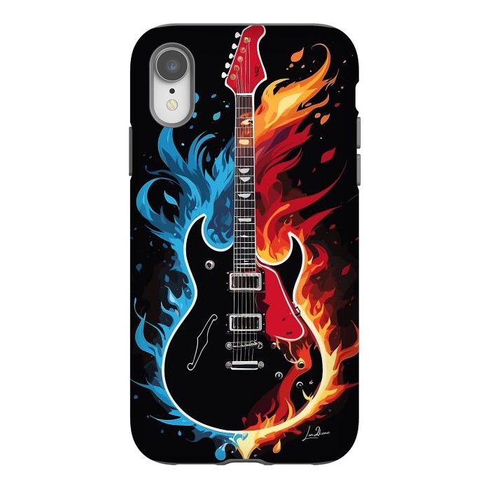 iPhone Xr StrongFit Epic Blazing Guitar by LM2Kone