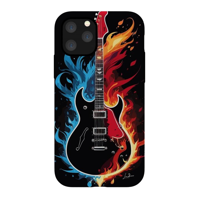 iPhone 11 Pro StrongFit Epic Blazing Guitar by LM2Kone