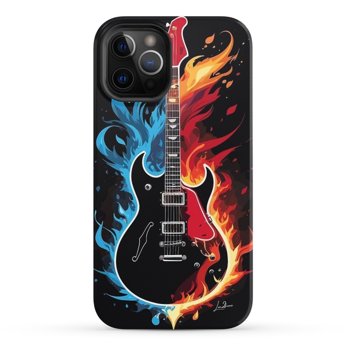 iPhone 12 Pro StrongFit Epic Blazing Guitar by LM2Kone