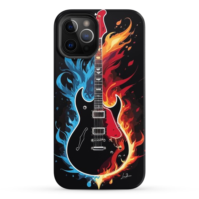 iPhone 12 Pro Max StrongFit Epic Blazing Guitar by LM2Kone