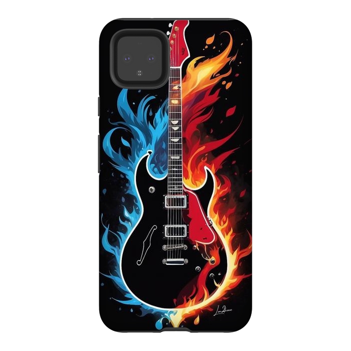 Pixel 4XL StrongFit Epic Blazing Guitar by LM2Kone