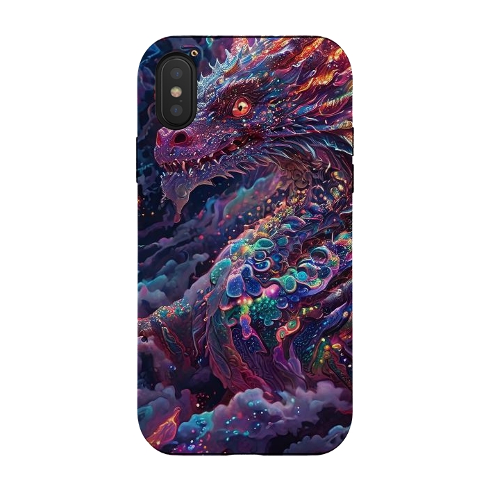 iPhone Xs / X StrongFit Iridescent Mythical Dragon by JohnnyVillas