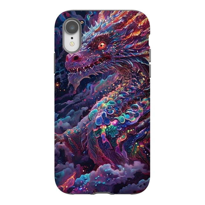 iPhone Xr StrongFit Iridescent Mythical Dragon by JohnnyVillas