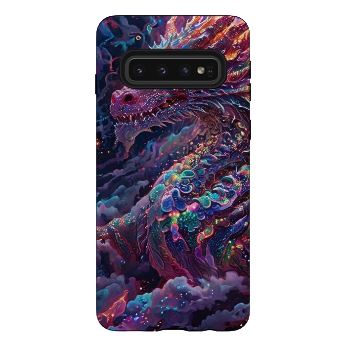 Galaxy S10 StrongFit Iridescent Mythical Dragon by JohnnyVillas