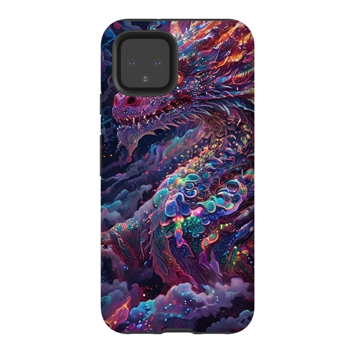 Pixel 4 StrongFit Iridescent Mythical Dragon by JohnnyVillas