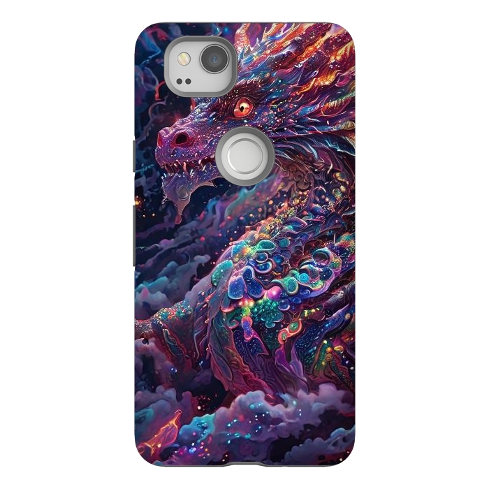 Pixel 2 StrongFit Iridescent Mythical Dragon by JohnnyVillas