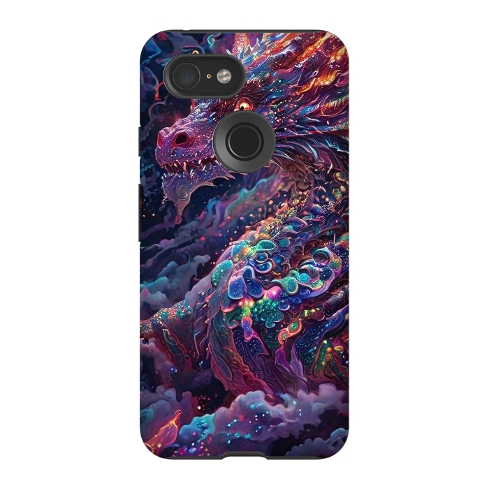 Pixel 3 StrongFit Iridescent Mythical Dragon by JohnnyVillas