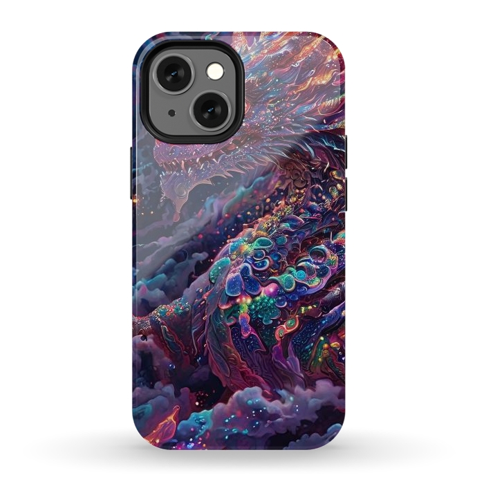 iPhone 12 mini StrongFit Iridescent Mythical Dragon by JohnnyVillas