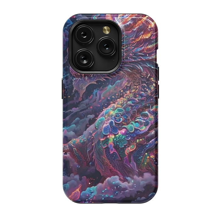 iPhone 15 Pro StrongFit Iridescent Mythical Dragon by JohnnyVillas