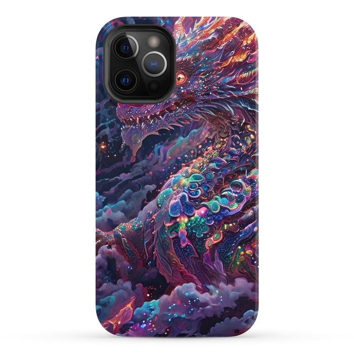 iPhone 12 Pro Max StrongFit Iridescent Mythical Dragon by JohnnyVillas