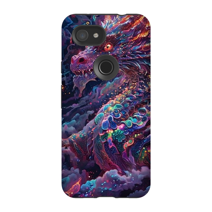 Pixel 3A StrongFit Iridescent Mythical Dragon by JohnnyVillas