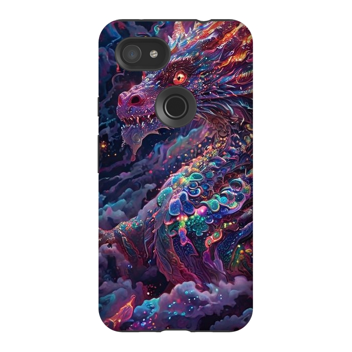 Pixel 3AXL StrongFit Iridescent Mythical Dragon by JohnnyVillas