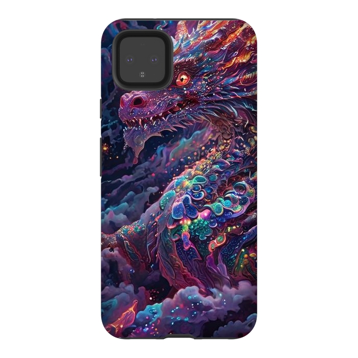 Pixel 4XL StrongFit Iridescent Mythical Dragon by JohnnyVillas