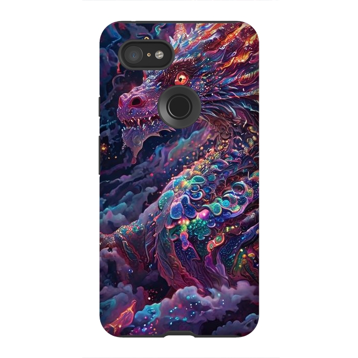 Pixel 3XL StrongFit Iridescent Mythical Dragon by JohnnyVillas