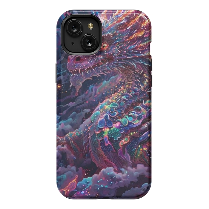 iPhone 15 Plus StrongFit Iridescent Mythical Dragon by JohnnyVillas