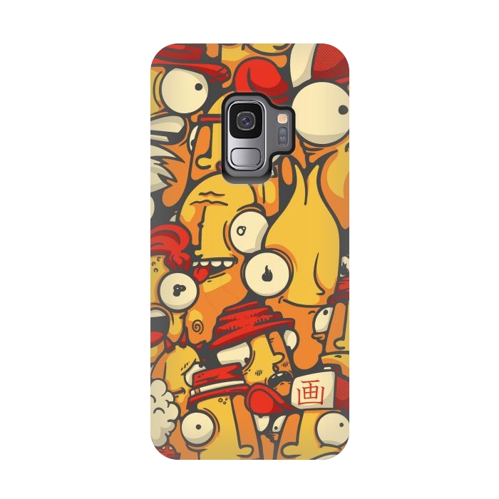 Galaxy S9 StrongFit yellow cartoon characters by Manuvila