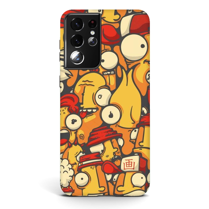 Galaxy S21 ultra StrongFit yellow cartoon characters by Manuvila