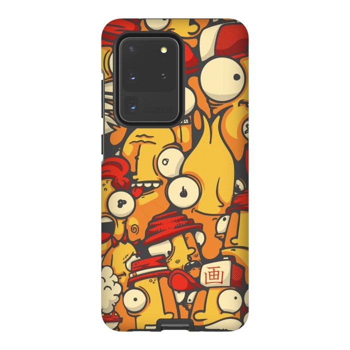 Galaxy S20 Ultra StrongFit yellow cartoon characters by Manuvila