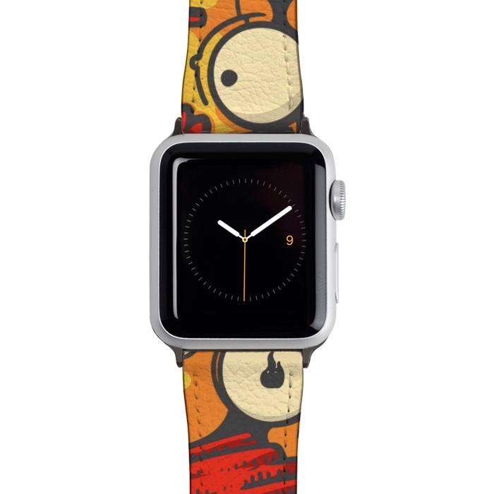 Watch 42mm / 44mm Strap PU leather yellow cartoon characters by Manuvila