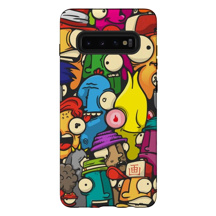 Galaxy S10 plus StrongFit color cartoon characters by Manuvila