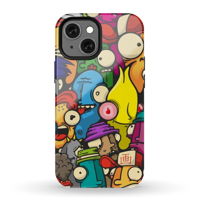 iPhone 12 mini StrongFit color cartoon characters by Manuvila