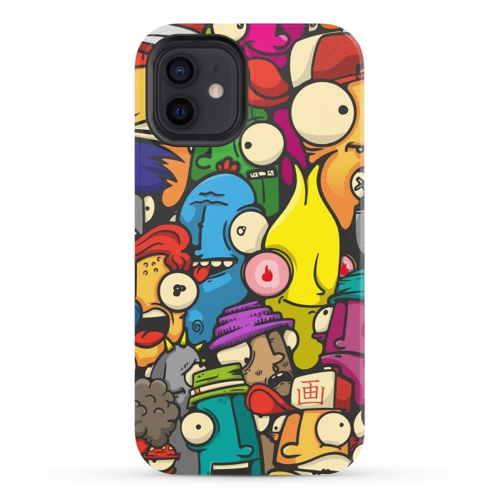 iPhone 12 StrongFit color cartoon characters by Manuvila