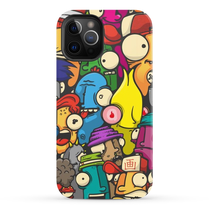 iPhone 12 Pro StrongFit color cartoon characters by Manuvila