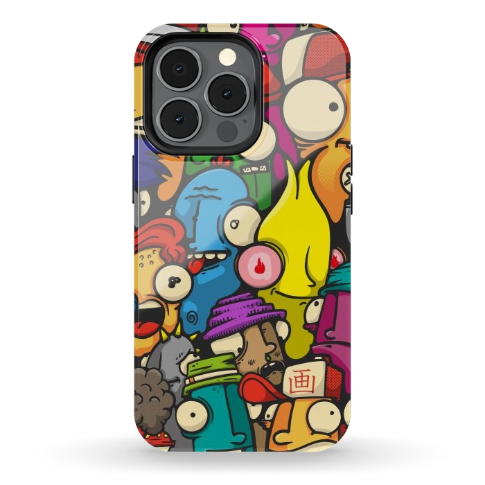 iPhone 13 pro StrongFit color cartoon characters by Manuvila