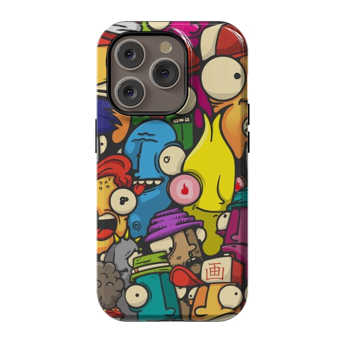 iPhone 14 Pro StrongFit color cartoon characters by Manuvila