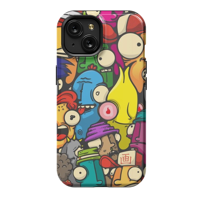 iPhone 15 StrongFit color cartoon characters by Manuvila