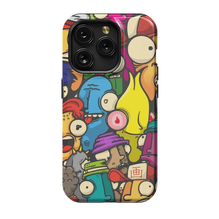 iPhone 15 Pro StrongFit color cartoon characters by Manuvila