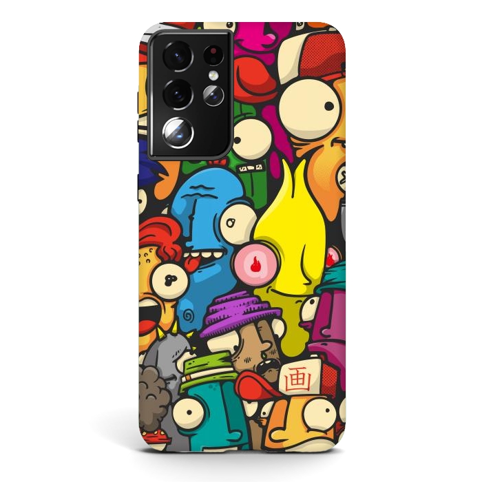 Galaxy S21 ultra StrongFit color cartoon characters by Manuvila