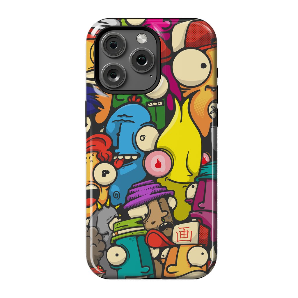 iPhone 15 Pro Max StrongFit color cartoon characters by Manuvila