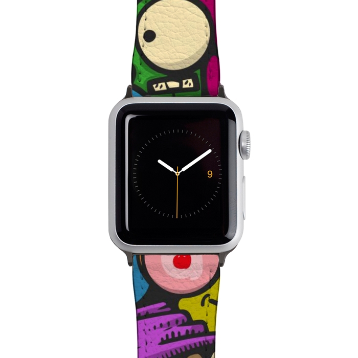 Watch 42mm / 44mm Strap PU leather color cartoon characters by Manuvila