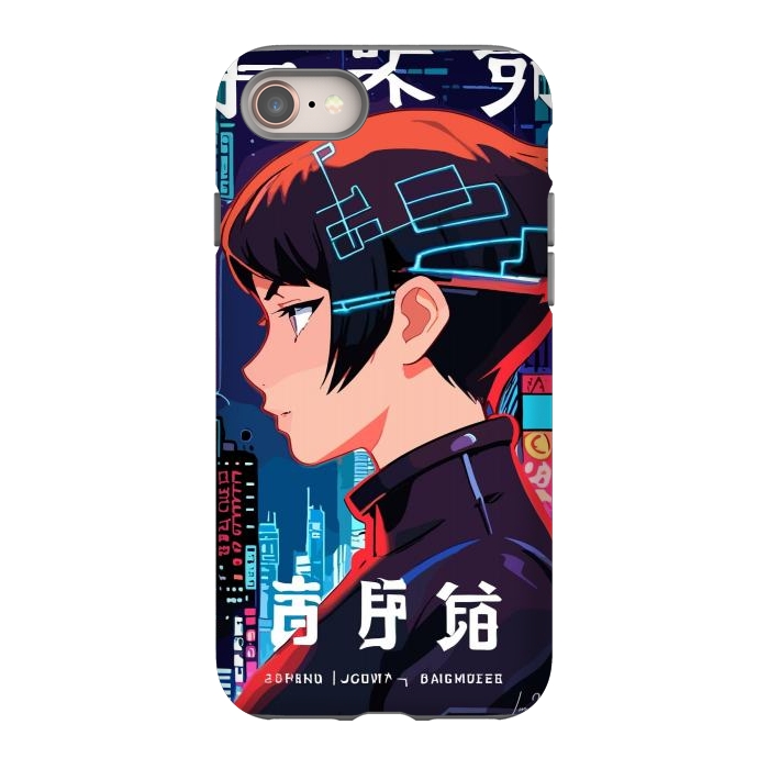 iPhone 8 StrongFit Cyberpunk Japanese City by LM2Kone