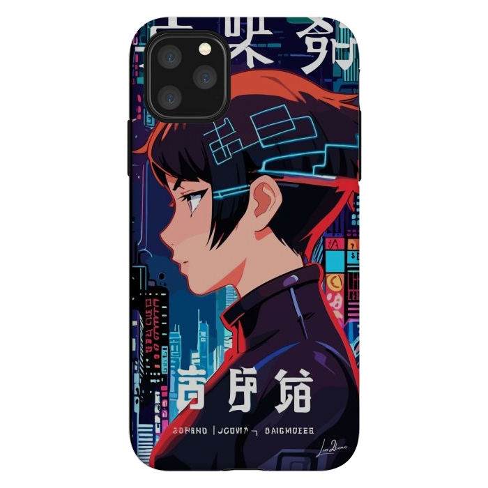 iPhone 11 Pro Max StrongFit Cyberpunk Japanese City by LM2Kone