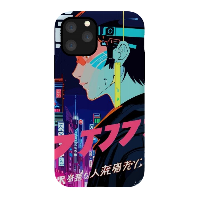 iPhone 11 Pro StrongFit Cyberpunk Manga Girl by LM2Kone