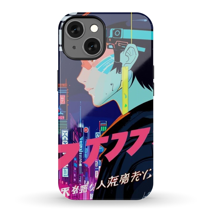 iPhone 13 StrongFit Cyberpunk Manga Girl by LM2Kone