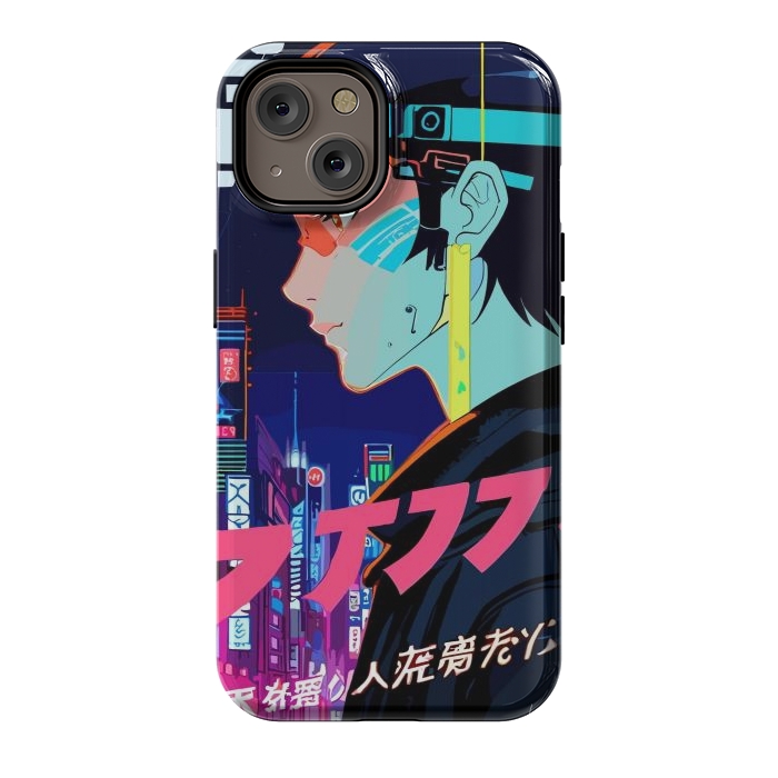 iPhone 14 StrongFit Cyberpunk Manga Girl by LM2Kone