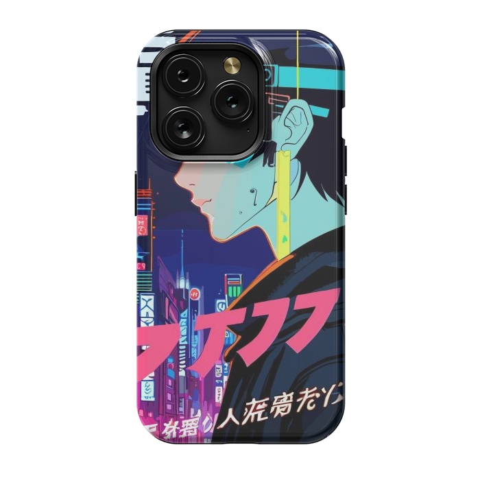 iPhone 15 Pro StrongFit Cyberpunk Manga Girl by LM2Kone