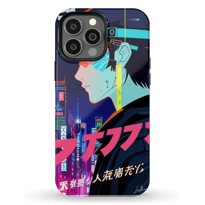 iPhone 13 Pro Max StrongFit Cyberpunk Manga Girl by LM2Kone