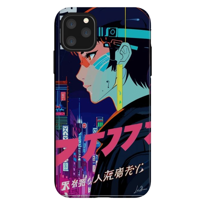 iPhone 11 Pro Max StrongFit Cyberpunk Manga Girl by LM2Kone