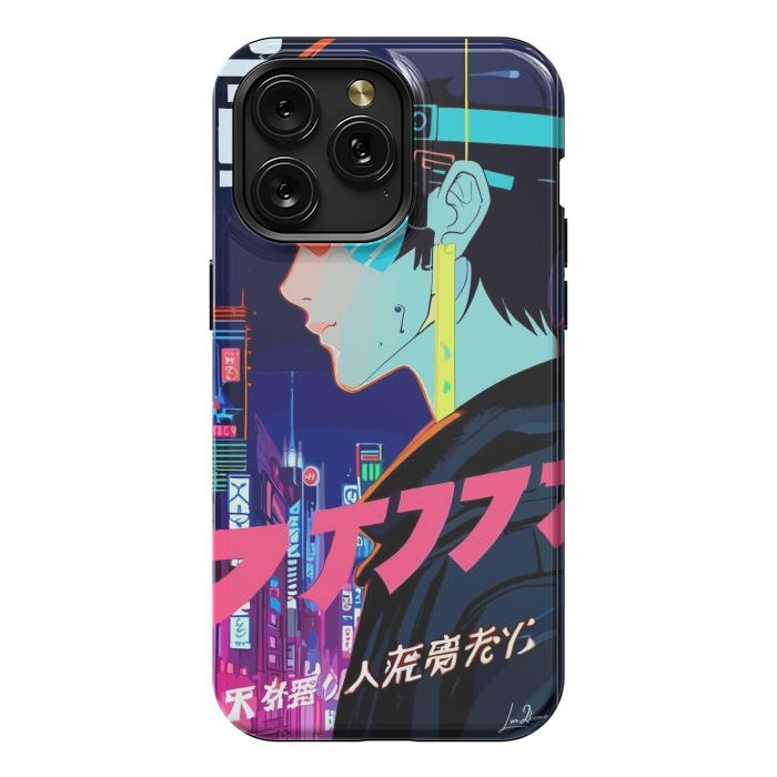 iPhone 15 Pro Max StrongFit Cyberpunk Manga Girl by LM2Kone