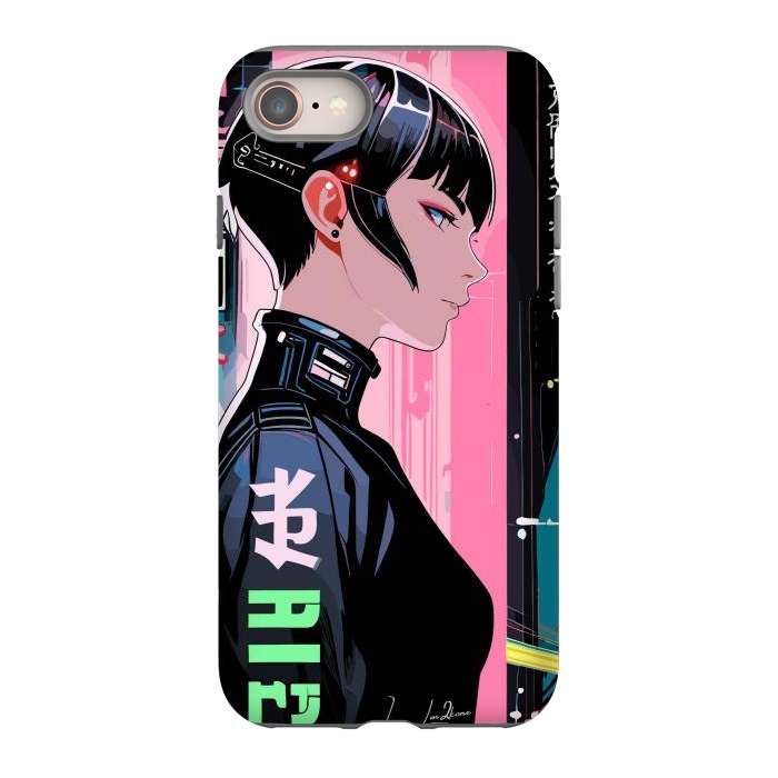 iPhone 8 StrongFit Cyberpunk Pop Girl by LM2Kone